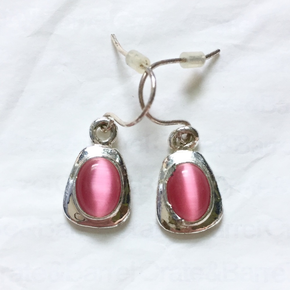 Pink Silver Earrings Set 3 pairs Y2K Barbiecore Dainty Retro Prom Homecoming